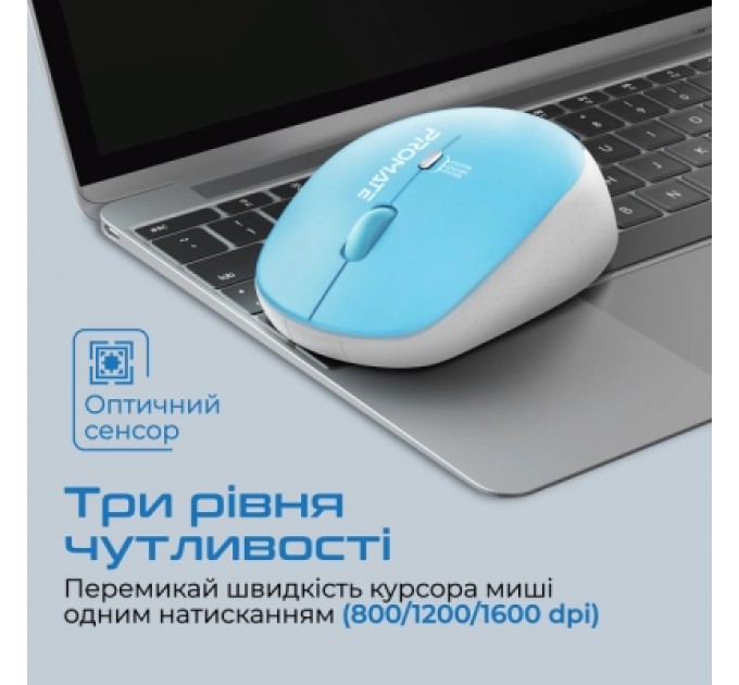 Promate Мишка Promate Tracker Wireless Blue (tracker.blue)