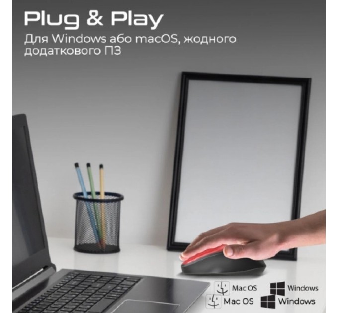 Promate Мишка Promate UniGlide Wireless Red (uniglide.red)