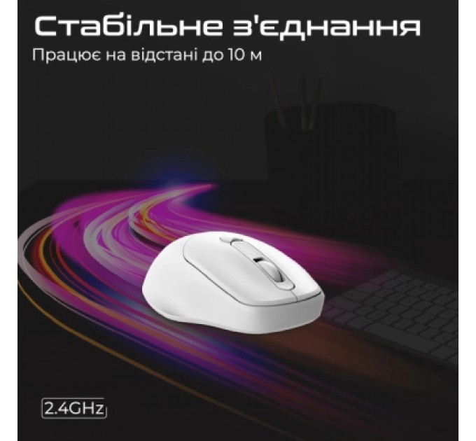 Promate Мишка Promate UniGlide Wireless White (uniglide.white)