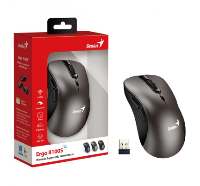 Genius Мишка Genius Ergo 8100S Wireless Champagne (31030040402)