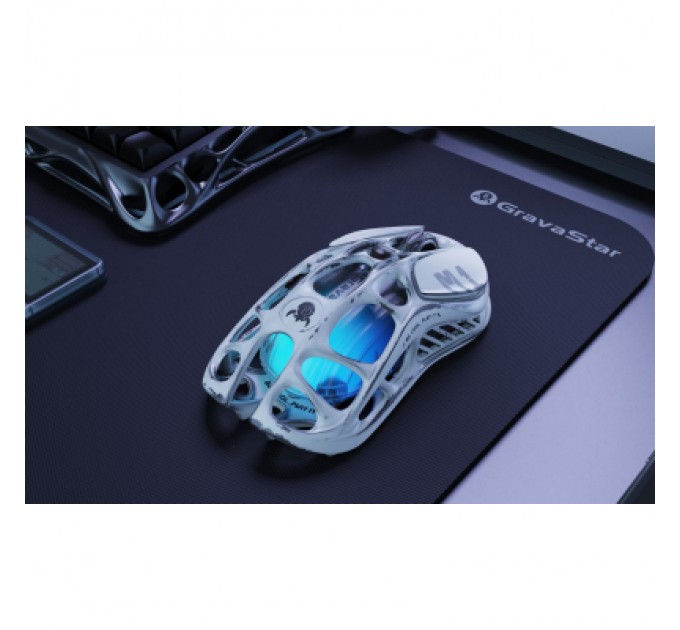 GravaStar Мишка GravaStar Mercury M1 Pro magnesium alloy body BT/WL/USB-A 4K RGB Battle-Worn (GRAVASTARM1PRO_WSM)