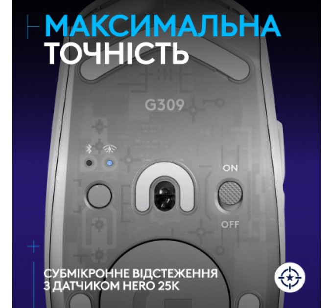 Logitech Мишка Logitech G309 Lightspeed Wireless/Bluetooth White (910-007207)