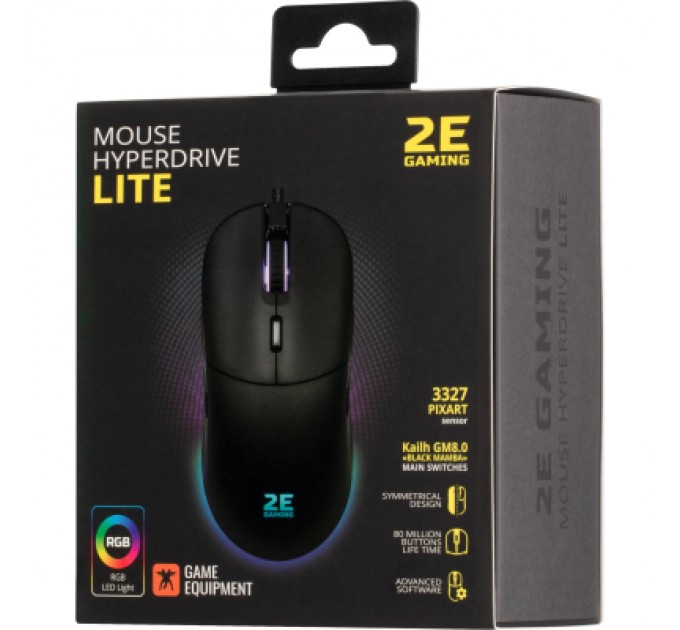 2E Мишка 2E Gaming HyperDrive Lite RGB Black (2E-MGHDL-BK)