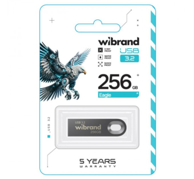 Wibrand USB флеш накопичувач Wibrand 256GB Eagle Grey USB 3.2 Gen 1 (USB 3.0) (WI3.2/EA256U10G)