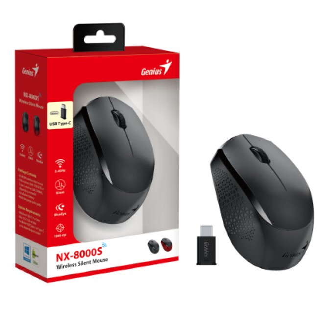 Genius Мишка Genius NX-8000 Silent Wireless Black (31030035400)