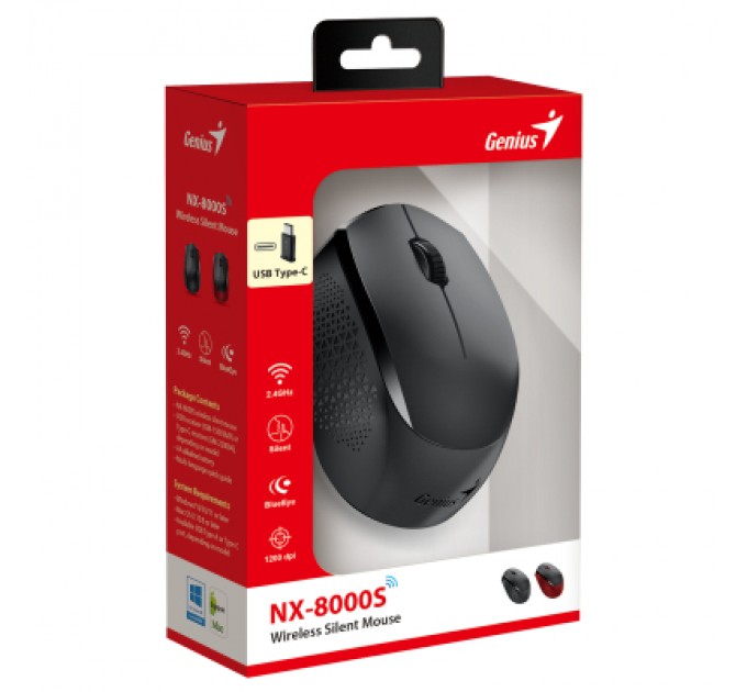Genius Мишка Genius NX-8000 Silent Wireless Black (31030035400)
