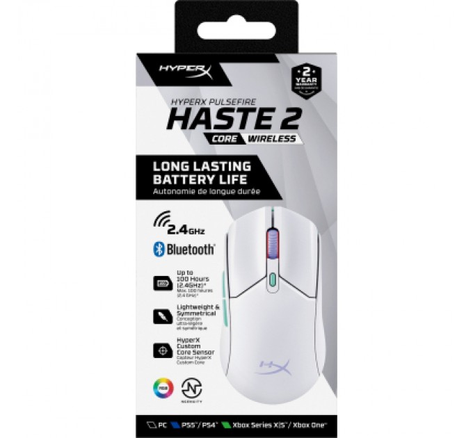 HyperX Мишка HyperX Pulsefire Haste 2 Core Wireless White (8R2E7AA)