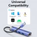 Vention Концентратор Vention USB 3.0 to USB 3.0x3/RJ45/Type-C Hub Blue Aluminum Alloy 5-in-1 (TGFSB)