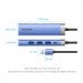 Vention Концентратор Vention USB 3.0 to USB 3.0x3/RJ45/Type-C Hub Blue Aluminum Alloy 5-in-1 (TGFSB)