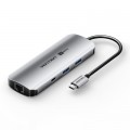 Vention Концентратор Vention USB 3.1 Type-C to HDMI 4K60Hz/USB 3.0x2/RJ45/SD/TF/3.5mm/PD 100W Hub 9-in-1 (TQMHB)