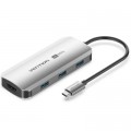 Vention Концентратор Vention USB 3.1 Type-C to HDMI 4K60Hz/USB 3.0x3/PD 100W 5-in-1 (TQDHB)
