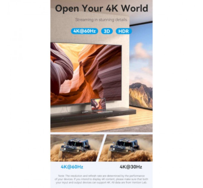 Vention Концентратор Vention USB 3.1 Type-C to HDMI 4K60Hz/USB 3.0x3/PD 100W 5-in-1 (TQDHB)