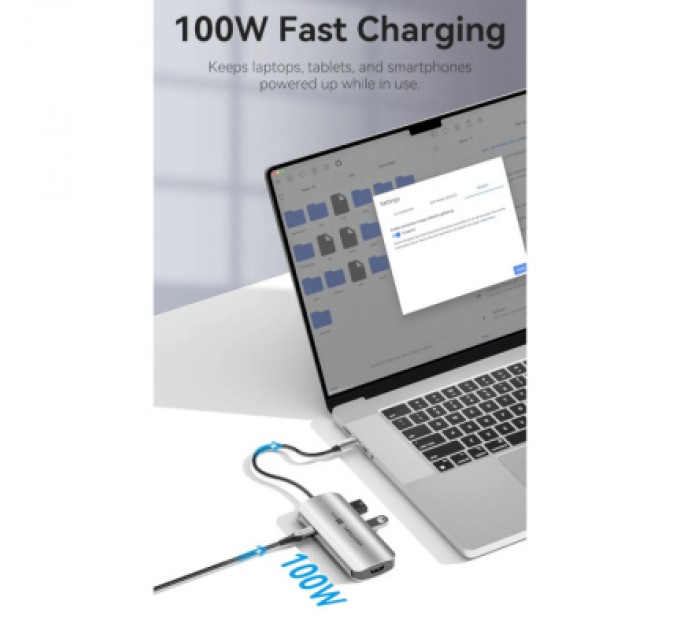 Vention Концентратор Vention USB 3.1 Type-C to HDMI 4K60Hz/USB 3.0x3/PD 100W 5-in-1 (TQDHB)