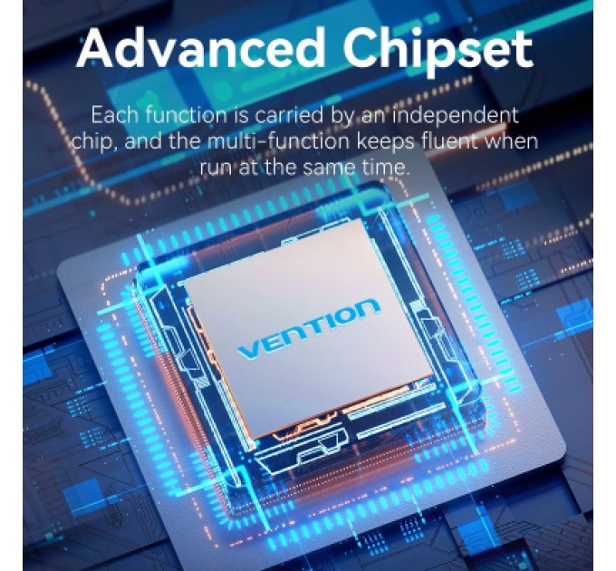 Vention Концентратор Vention USB 3.1 Type-C to HDMI 4K60Hz/USB 3.0x3/RJ45/PD 100W 6-in-1 (TQHHB)