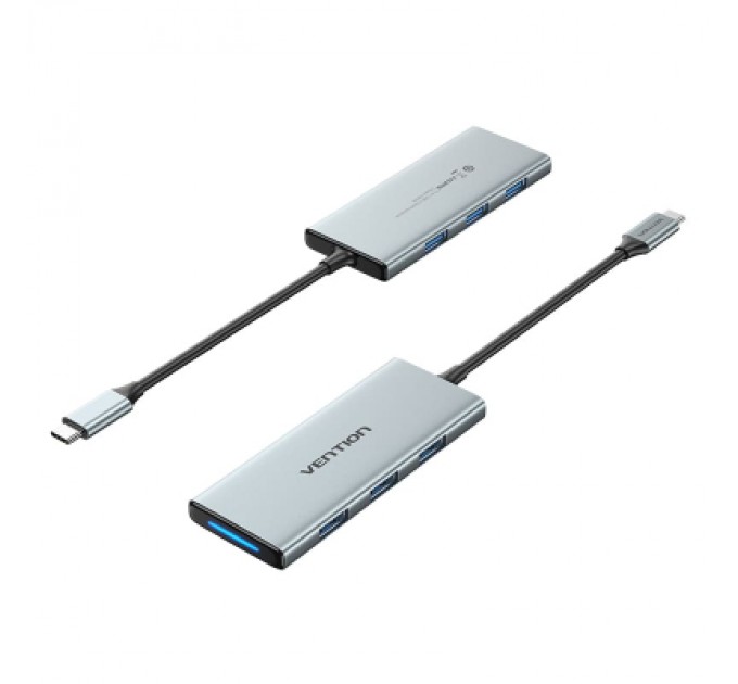 Vention Концентратор Vention USB 3.1 Type-C to HDMI/USB 3.0x3/SD/TF/PD 100W 7-in-1 (TOPHB)
