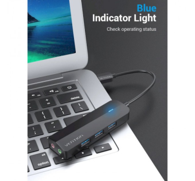 Vention Концентратор Vention USB 3.0 to 3хUSB 3.0/2хTRS Audio/USB Micro 1.0m (CHIBF)