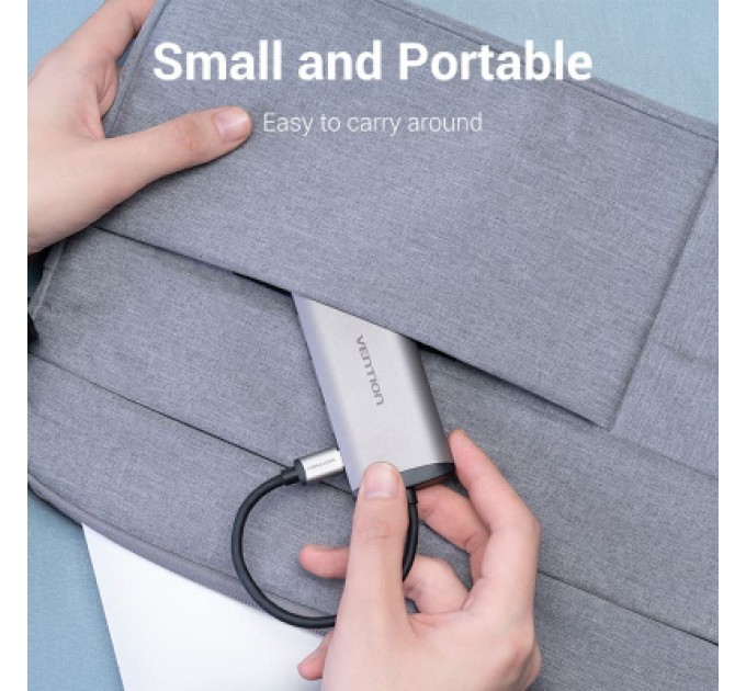 Vention Концентратор Vention USB 3.1 Type-C to 3хUSB 3.0/TF/SD/PD 87W 6-in-1 (TGRHB)