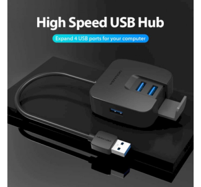 Vention Концентратор Vention USB 3.0 to 4хUSB 3.0 Black 1.0m (CHBBF)