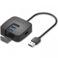 Vention Концентратор Vention USB 3.0 to 4хUSB 3.0 Black 1.0m (CHBBF)