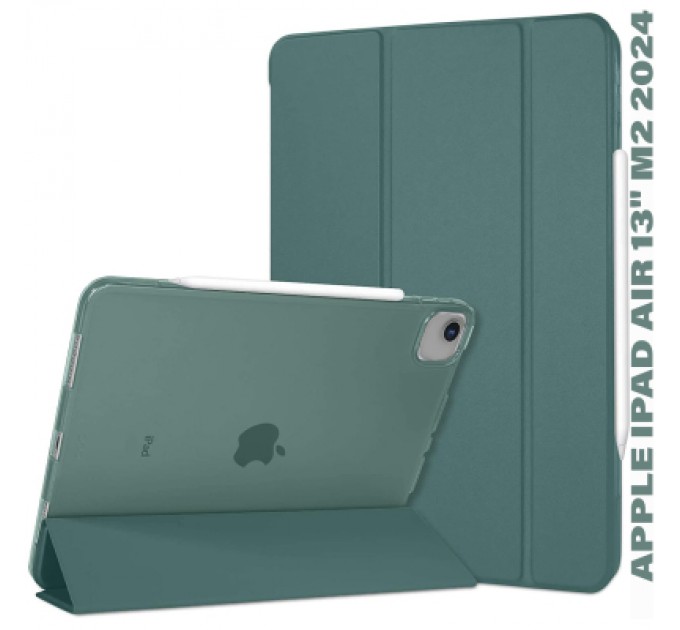 BeCover Чохол до планшета BeCover Tri Fold Hard Apple iPad Air 13" M2 2024 Dark Green (711723)