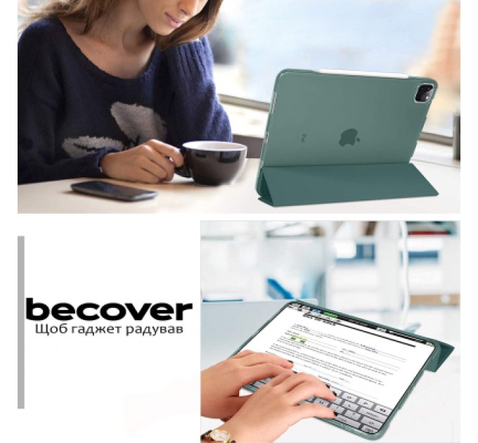 BeCover Чохол до планшета BeCover Tri Fold Hard Apple iPad Air 13" M2 2024 Dark Green (711723)