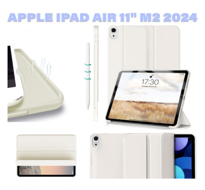 BeCover Чохол до планшета BeCover Tri Fold Soft TPU Silicone Apple iPad Air 11" M2 2024 Beige (711735)
