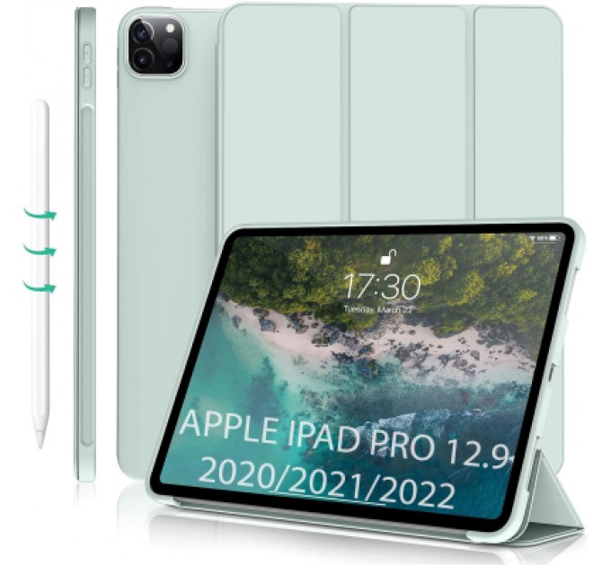 BeCover Чохол до планшета BeCover Tri Fold Soft TPU Silicone Apple iPad Pro 12.9 2020/2021/2022 Light Green (711738)