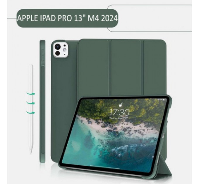 BeCover Чохол до планшета BeCover Tri Fold Soft TPU Silicone Apple iPad Pro 13" M4 2024 Dark Green (711752)