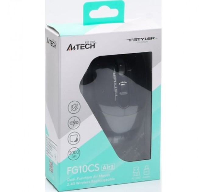 A4Tech Мишка A4Tech FG10CS Air2 Wireless Stone Grey (4711421997904)
