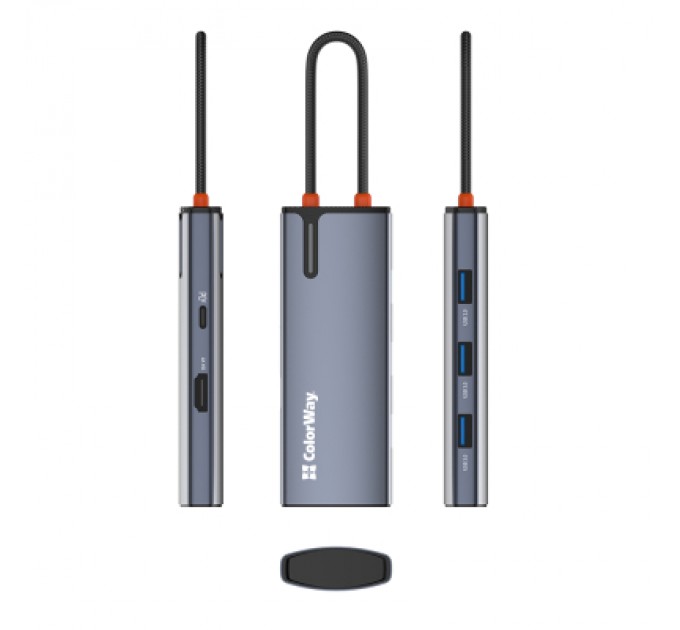 ColorWay Порт-реплікатор ColorWay Docking Station USB-C 5-в-1 Type C PD 100W/USB3.0х3/HDMI 4К (CW-HUB01)