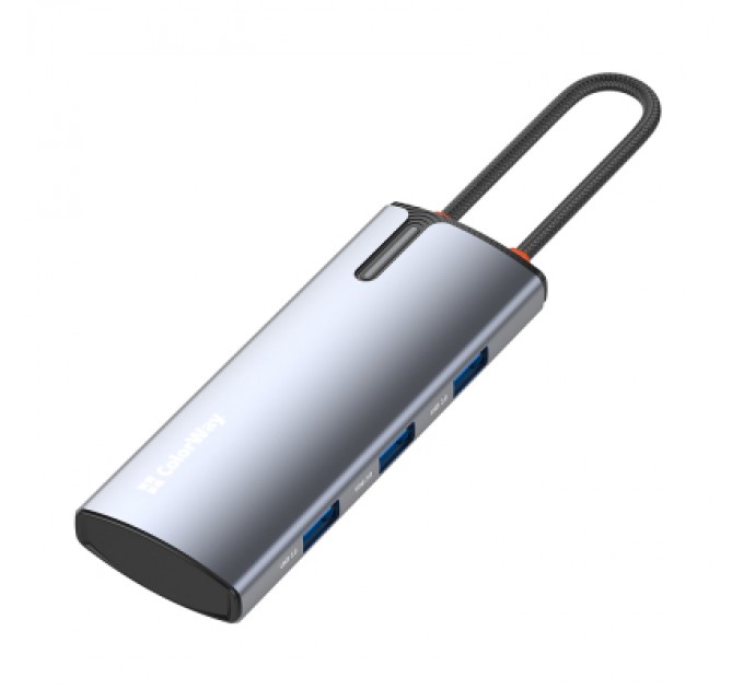 ColorWay Порт-реплікатор ColorWay Docking Station USB-C 5-в-1 Type C PD 100W/USB3.0х3/HDMI 4К (CW-HUB01)