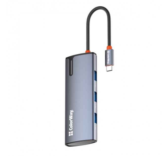 ColorWay Порт-реплікатор ColorWay Docking Station USB-C 5-в-1 Type C PD 100W/USB3.0х3/HDMI 4К (CW-HUB01)