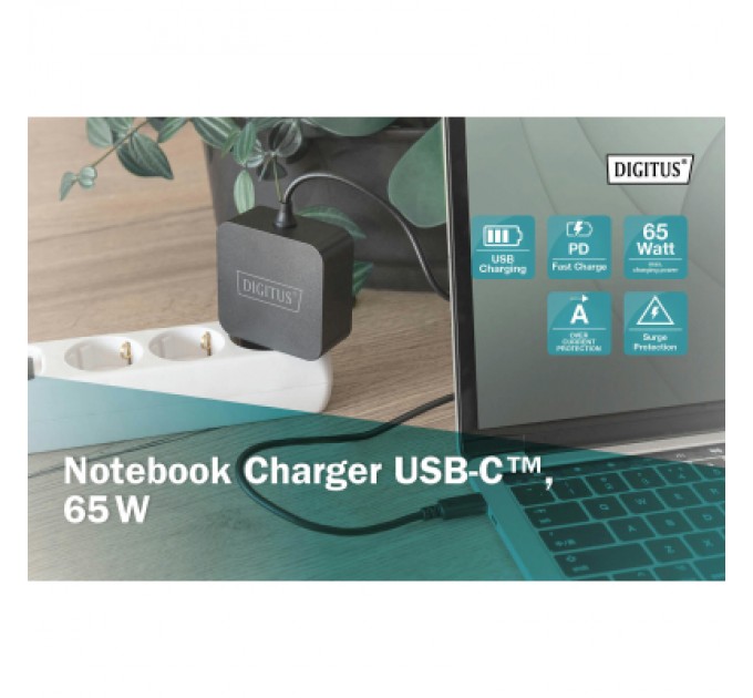 Digitus Блок живлення до ноутбуку Digitus 65W USB-C (DA-10071)