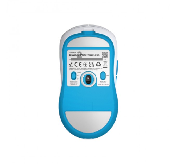 Hator Мишка Hator Quasar 2 Pro Wireless/Bluetooth/USB White/Cyan (HTM561WC)