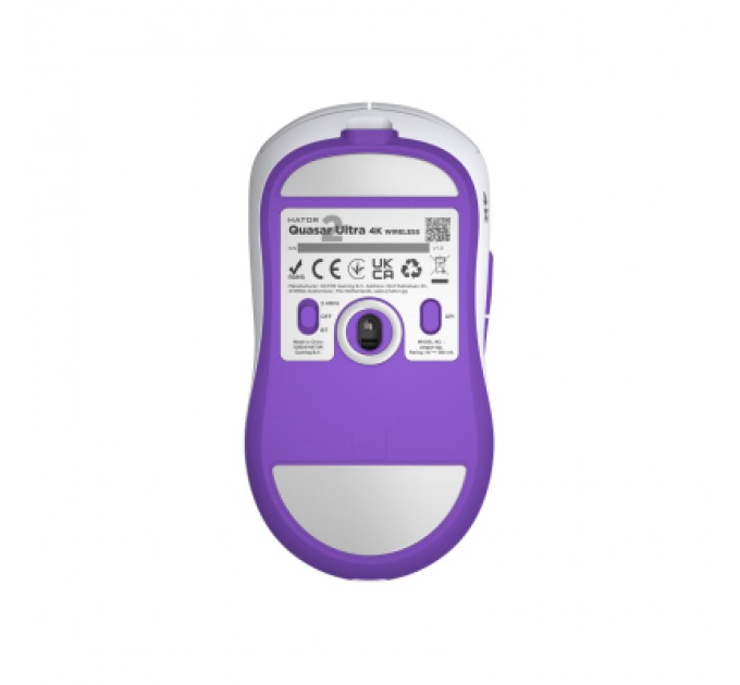 Hator Мишка Hator Quasar 2 Ultra 4K Wireless/Bluetooth/USB White/Lilac (HTM571WL)