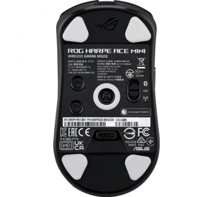 ASUS Мишка ASUS ROG Harpe Ace Mini Wireless/Bluetooth/USB Black (90MP03Z0-BMUA00)