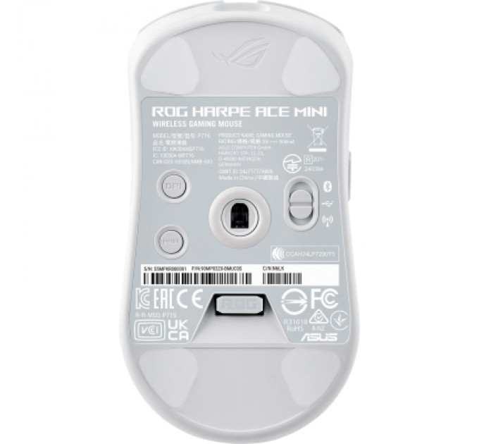 ASUS Мишка ASUS ROG Harpe Ace Mini Wireless/Bluetooth/USB White (90MP03Z0-BMUA10)