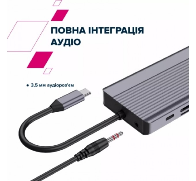 Canyon Порт-реплікатор Canyon Docking Station DS-16 13 in 1 4k USB-C hub (CNS-TDS16)