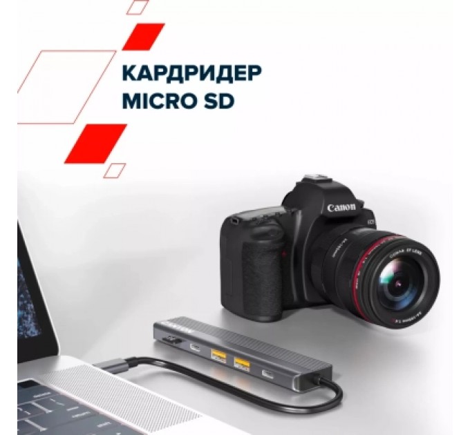 Canyon Порт-реплікатор Canyon Docking Station DS-17 6 in 1 4k USB-C hub (CNS-TDS17)