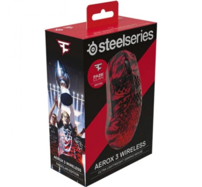 SteelSeries Мишка SteelSeries Aerox 3 Bluetooth RGB Faze Clan Edition Red (62609)