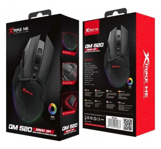Xtrike ME Мишка Xtrike ME GM-520 RGB USB Black (GM-520)