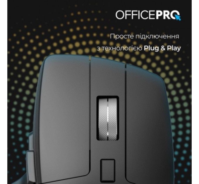 OfficePro Мишка OfficePro M395B Silent Click Ergonomic Wireless Black (M395B)