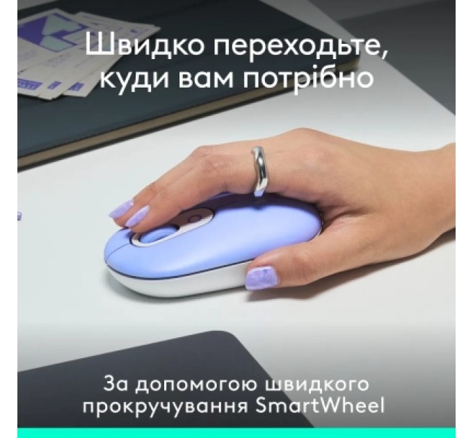 Logitech Мишка Logitech POP Mouse With Emoji Bluetooth Lilac (910-007414)