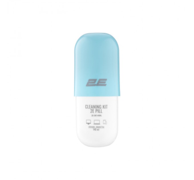 2E Спрей для очищення 2E PILL 140ml for office equipment +Microfibre 20 cm, white-blue (2E-SK140BL)