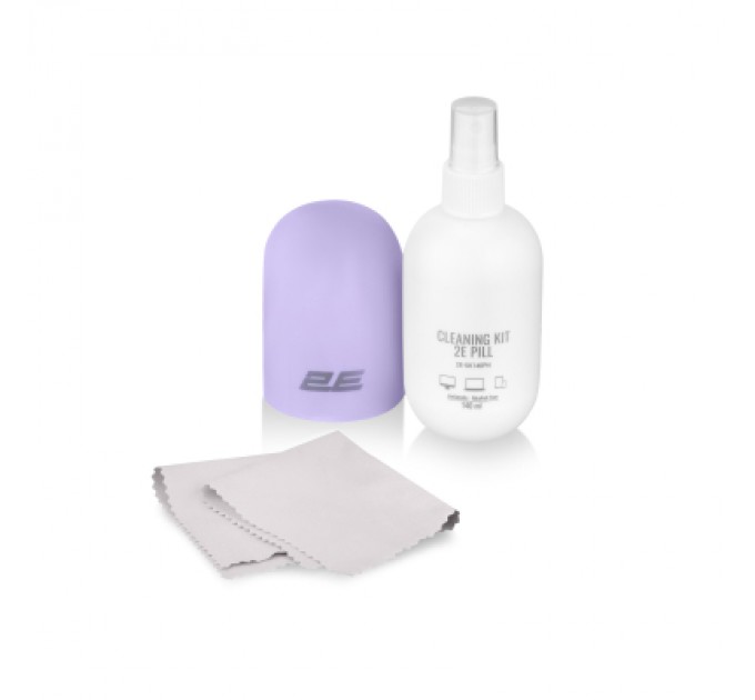 2E Спрей для очищення 2E PILL 140ml Liquid for office equipment +Microfibre 20 cm, white-lilac (2E-SK140LC)