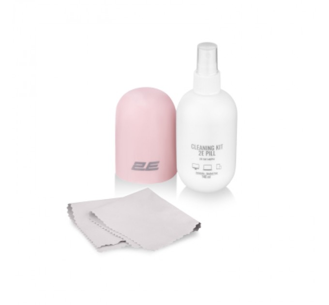 2E Спрей для очищення 2E PILL 140ml for office equipment +Microfibre 20 cm, white-pink (2E-SK140PN)