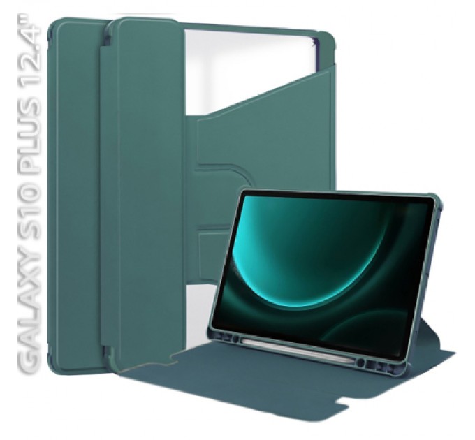 BeCover Чохол до планшета BeCover 360° Rotatable Samsung Galaxy Tab S10 Plus (SM-X820/SM-X826) 12.4" Dark Green (712266)