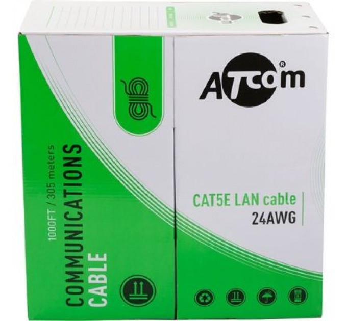 Atcom Кабель мережевий Atcom UTP 305м cat.5e, CU, 0,5мм (3800)