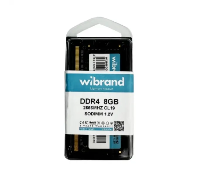Wibrand Модуль пам'яті для ноутбука SoDIMM DDR4 8GB 2666 MHz Wibrand (WI2666DDR4S/8GB)