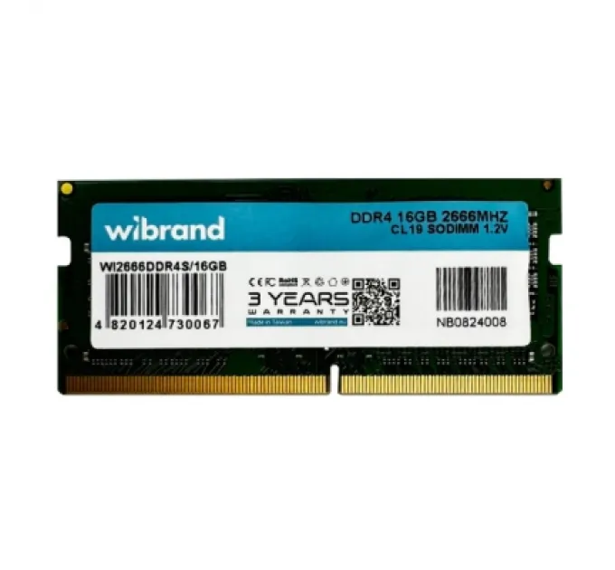 Wibrand Модуль пам'яті для ноутбука SoDIMM DDR4 16GB 2666 MHz Wibrand (WI2666DDR4S/16GB)
